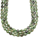Nephrite Jade Faceted Flat Oval Beads Size 7x8mm 15.5" Strand