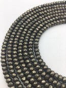 pyrite faceted rondelle beads