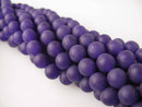 purple dyed jade matte round beads