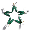 green malachite pendant earrings oval shape