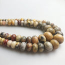 natural crazy agate graduated smooth rondelle beads
