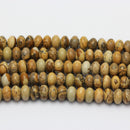 large hole picture jasper smooth rondelle beads