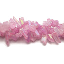 Electroplated Pink Quartz Rough Crystal Chunk Points Beads 15-20mm 15.5" Strand