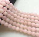 large hole rose quartz matte round beads