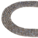 Natural Translucent Labradorite Faceted Rondelle Beads Size 2x3.5mm 15.5''Strand