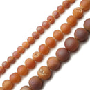 Peach Druzy Agate Matte Round Beads 6mm 8mm 10mm 12mm 15.5" Strand