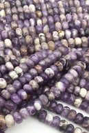 teeth amethyst faceted rondelle beads
