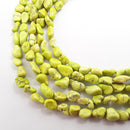 yellow magnesite turquoise pebble nugget beads