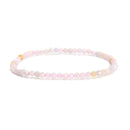 02-Natural Gemstone Faceted Round Beaded Elastic Bracelet 2mm 3mm 4mm 7.5'' Long