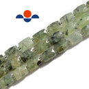 prehnite rectangle tube beads