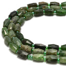 Nephrite Jade Faceted Barrel Cylinder Tube Beads Size 10x14mm 15.5" Strand