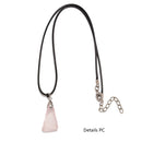 Crystal Gemstone Rough Chunk Point Pendant 18'' Cord Necklace Rose Quartz, Aquamarine, Amethyst, Lemon Quartz, Citrine, Auralite 23