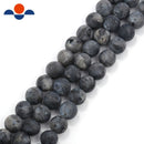 larvikite labradorite matte round beads 