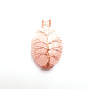 rose quartz tree pendant copper wire wrap oval