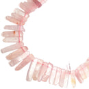 rose quartz graduated slice Sticks Points beads