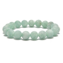 green moonstone matte round elastic bracelet