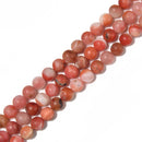 Natural Carnelian Matte Round Beads Size 6mm 7mm 8mm 9mm 10mm 11mm 12mm 13mm 15.5'' Strand