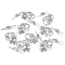 anti silver plated charm toggle clasp flower