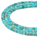 Light Blue Sea Sediment Jasper Cube Beads Size 6mm 15.5'' Strand