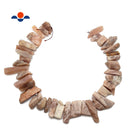 Peach Moonstone Irregular Slice Nugget Points Approx 20-30mm 15.5" Strand