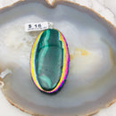 natural malachite pendant teardrop shape rainbow plated
