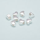 925 Sterling Silver Large Hole Heart Beads Size 6.6x7.7mm 5pcs per Bag