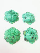 green magnesite hand carved rose pendant