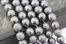 natural hematite anchor shiny design matte round beads