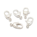925 Sterling Silver Striped Lobster Clasp Size 8x14.5mm 2Pcs Per Bag