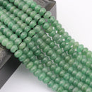 large hole green aventurine smooth rondelle beads