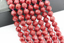 red crystal glass faceted round beads