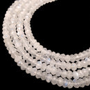 Natural Cream White Moonstone Faceted Rondelle Beads 4x6mm 5x8mm 15.5" Strand