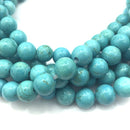 large hole blue turquoise beads smooth round beads