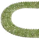 Natural Green Jade Faceted Round Beads Size 3mm 4mm 15.5'' Strand