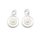 925 Sterling Silver Sunflower Charm Pendant Size 11x12mm 3Pcs Per Bag