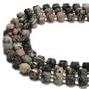 Natural Silk Stone Web Jasper Faceted Rubik's Cube Beads Size 8-9mm 15.5''Strand