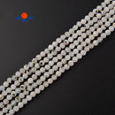 White Moonstone Black Specks Faceted Round Beads 2mm 3mm 4mm 5mm 15.5" Strand