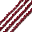 Dark Red Crystal Glass Faceted Star Cut Beads 6mm 15.5" Strand