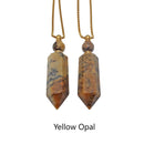 natural stone essential oil necklace perfume bottle faceted Points gold chain