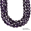 Light / Dark Natural Amethyst Faceted Oval Beads Size 12x16mm 15.5'' Strand