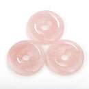 natural rose quartz donut circle pendant