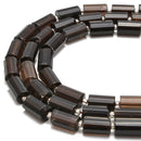 Smoky Quartz Faceted Cylinder Beads Size 10x16mm 15.5'' Strand