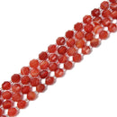 Red Stripe Agate Prism Cut Double Point Beads Size 7x8mm 15.5'' Strand