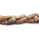 Natural Peach Moonstone Faceted Teardrop Beads 10x30mm 15.5" Strand