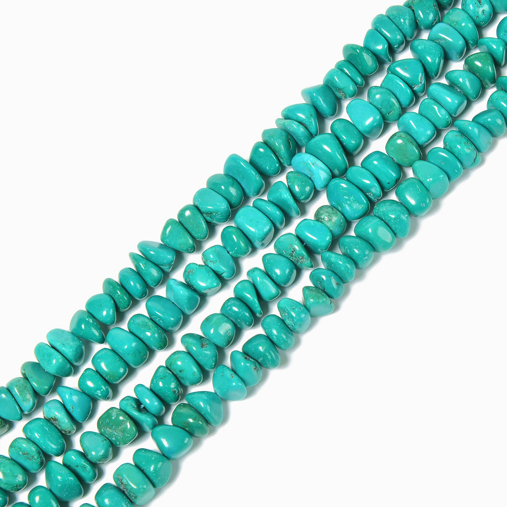 Turquoise 8 x 6mm Round Large-Hole Euro Wood Beads