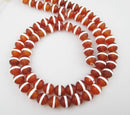 carnelian with white Striped matte round beads