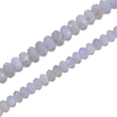 Natural Blue Lace Agate Faceted Rondelle Beads Size 4x6mm 5x7mm 15.5'' Strand