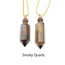 natural stone essential oil necklace perfume bottle faceted Points gold chain