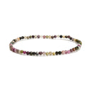 Natural Gemstone Faceted Round Beaded Elastic Bracelet 2mm 3mm 4mm 7.5'' Length
