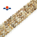picture jasper faceted star cut beads